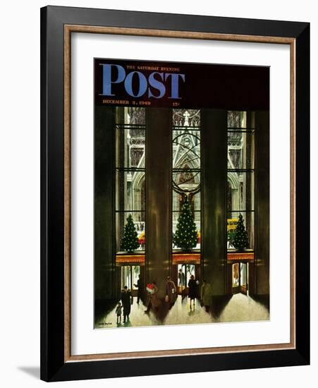 "St. Patrick's Cathedral at Christmas," Saturday Evening Post Cover, December 3, 1949-John Falter-Framed Giclee Print