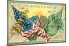 St. Patrick's Day, American and Irish Flags-null-Mounted Art Print