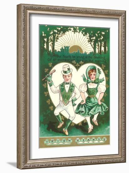 St. Patrick's Day, Dancing Leprechauns-null-Framed Art Print