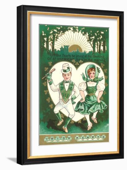 St. Patrick's Day, Dancing Leprechauns-null-Framed Art Print