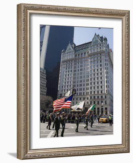 St. Patricks Day Celebrations in Front of the Plaza Hotel, 5th Avenue, Manhattan-Christian Kober-Framed Photographic Print