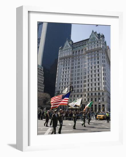 St. Patricks Day Celebrations in Front of the Plaza Hotel, 5th Avenue, Manhattan-Christian Kober-Framed Photographic Print