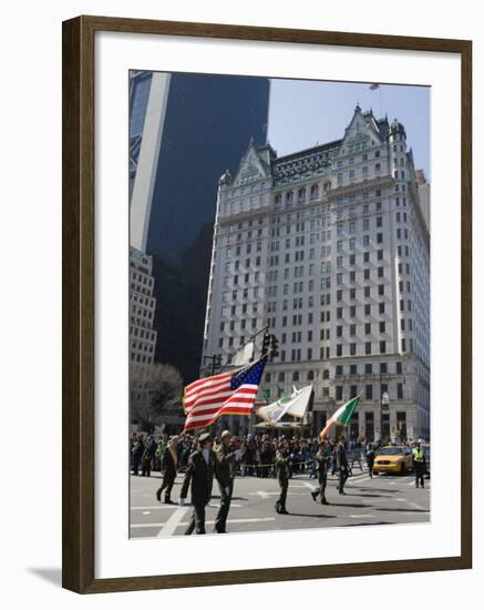 St. Patricks Day Celebrations in Front of the Plaza Hotel, 5th Avenue, Manhattan-Christian Kober-Framed Photographic Print