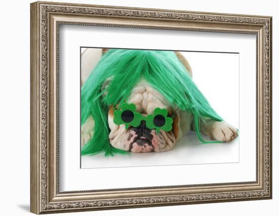 St Patricks Day Dog-Willee Cole-Framed Photographic Print