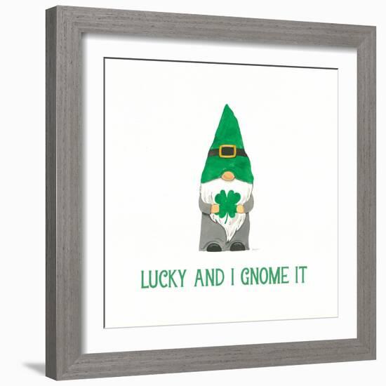 St Patricks Day Gnomes II Lucky-Jenaya Jackson-Framed Art Print