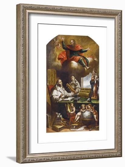 St Paul Appears to St Albert the Great and St Thomas of Aquinas-Alonso Antonio Villamor-Framed Giclee Print