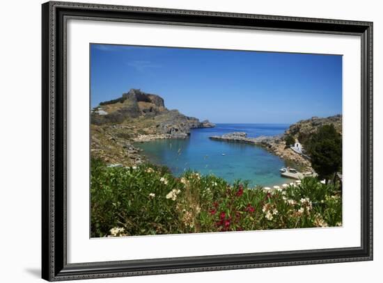 St. Paul Beach. Lindos, Rhodes, Dodecanese, Greek Islands, Greece, Europe-Tuul-Framed Photographic Print