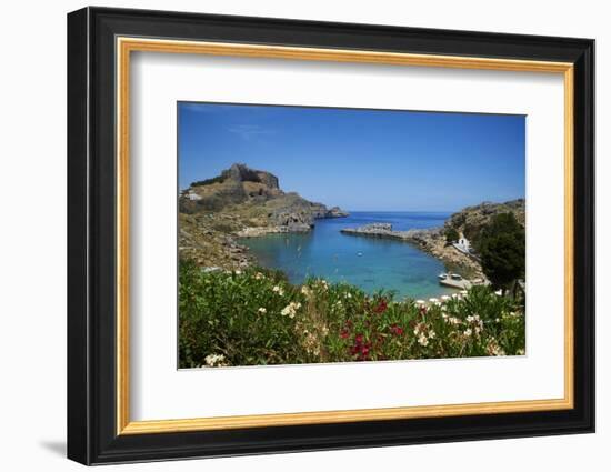 St. Paul Beach. Lindos, Rhodes, Dodecanese, Greek Islands, Greece, Europe-Tuul-Framed Photographic Print