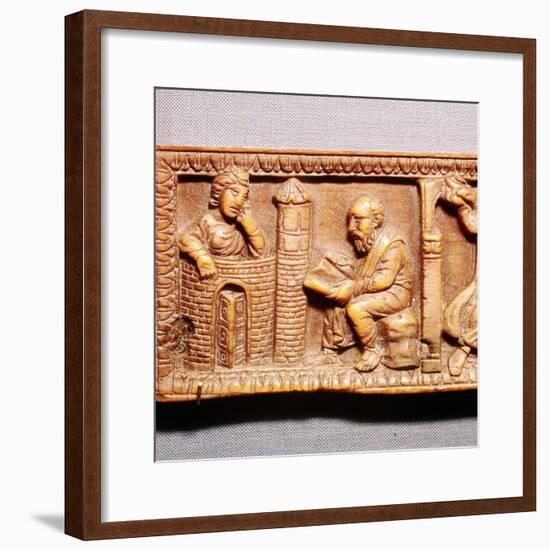 St Paul Conversing with Thecla, Ivory Panel from Casket Rome, late 4th century-Unknown-Framed Giclee Print