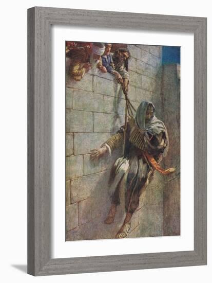 St Paul Escapes from Damascus-Harold Copping-Framed Giclee Print