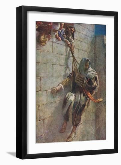 St Paul Escapes from Damascus-Harold Copping-Framed Giclee Print