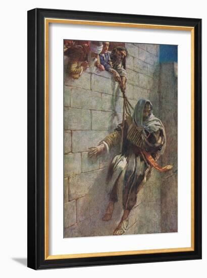 St Paul Escapes from Damascus-Harold Copping-Framed Giclee Print