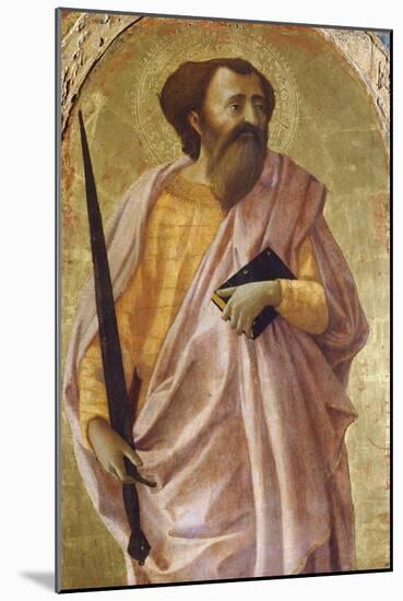 St Paul, Panel from Altarpiece of Church of Carmine in Pisa-Tommaso Masaccio-Mounted Giclee Print