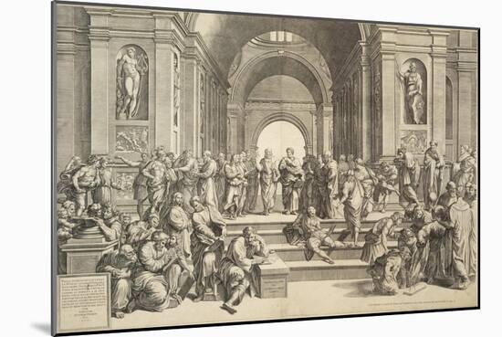 St, Paul Preaching at Athens (The School of Athens), 1550-Giorgio Ghisi-Mounted Giclee Print