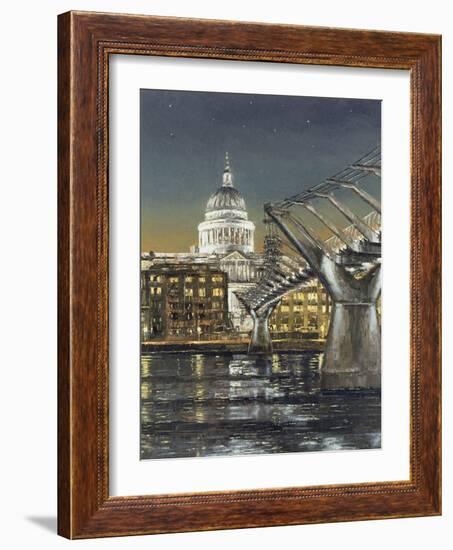 St Paul's and the Millennium Bridge, 2004-Tom Young-Framed Giclee Print