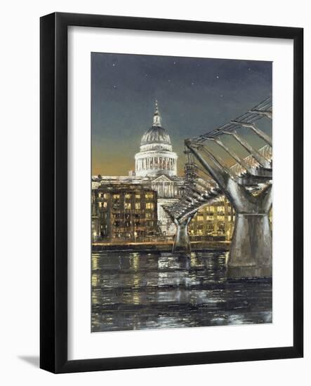 St Paul's and the Millennium Bridge, 2004-Tom Young-Framed Giclee Print