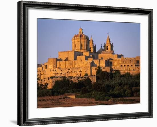 St. Paul's Cathedral and City Walls, Mdina, Malta, Mediterranean, Europe-Stuart Black-Framed Photographic Print