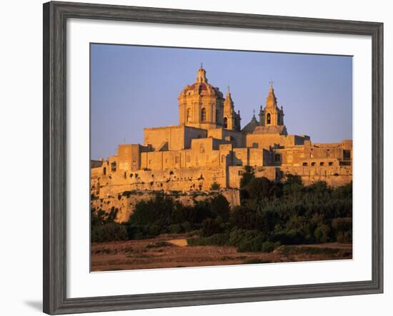 St. Paul's Cathedral and City Walls, Mdina, Malta, Mediterranean, Europe-Stuart Black-Framed Photographic Print