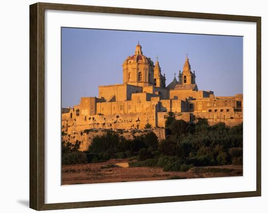 St. Paul's Cathedral and City Walls, Mdina, Malta, Mediterranean, Europe-Stuart Black-Framed Photographic Print