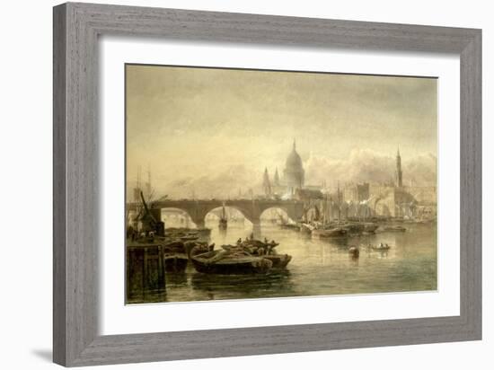 St. Paul's Cathedral and London Bridge from the Surrey Side, 1864-Edward Angelo Goodall-Framed Giclee Print