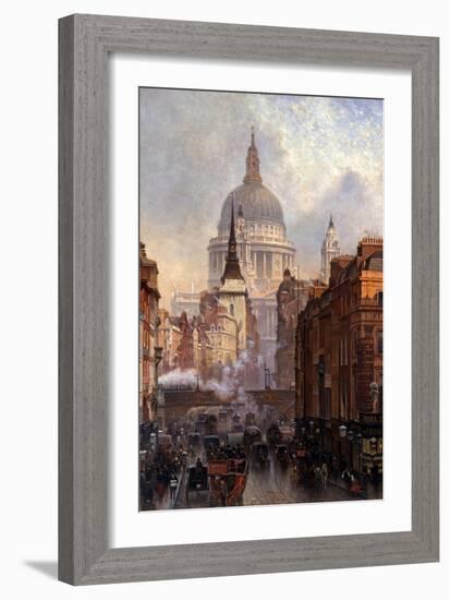 St. Paul's Cathedral and Ludgate Hill, London, England-John O'connor-Framed Giclee Print