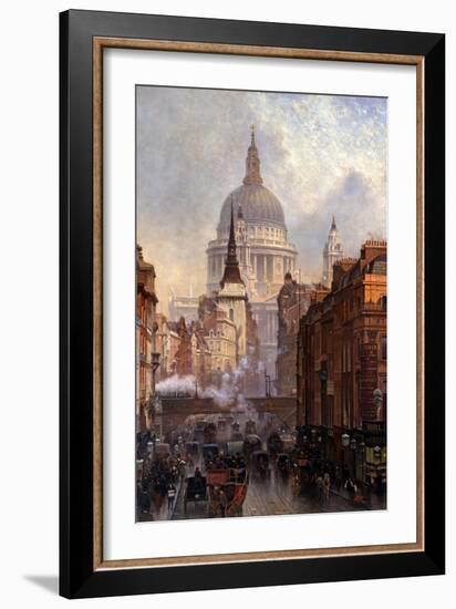 St. Paul's Cathedral and Ludgate Hill, London, England-John O'connor-Framed Giclee Print