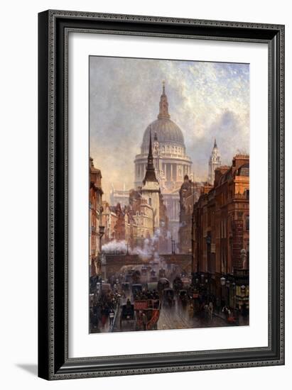 St. Paul's Cathedral and Ludgate Hill, London, England-John O'connor-Framed Giclee Print