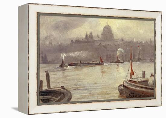 St. Paul's Cathedral and River Thames, London, England-George Hyde-Pownall-Framed Premier Image Canvas