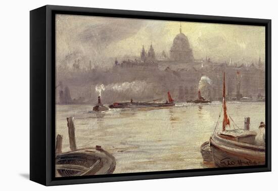 St. Paul's Cathedral and River Thames, London, England-George Hyde-Pownall-Framed Premier Image Canvas