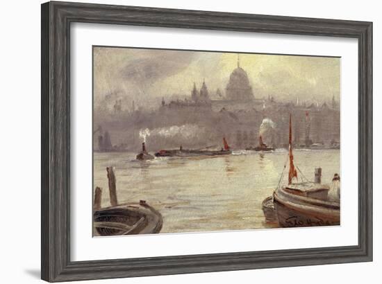 St. Paul's Cathedral and River Thames, London, England-George Hyde-Pownall-Framed Giclee Print