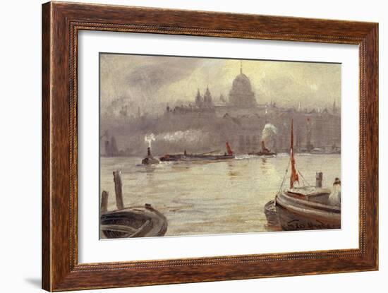 St. Paul's Cathedral and River Thames, London, England-George Hyde-Pownall-Framed Giclee Print