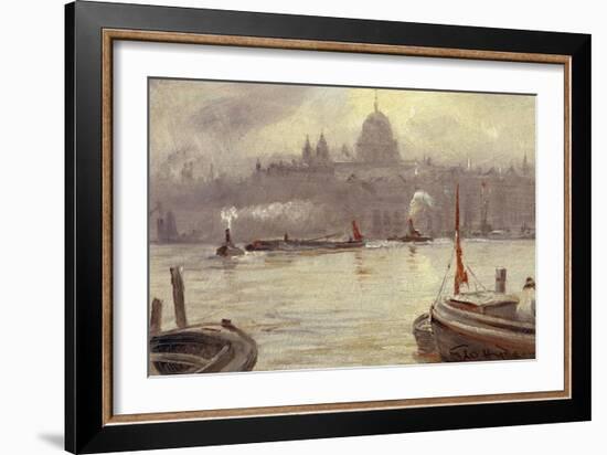 St. Paul's Cathedral and River Thames, London, England-George Hyde-Pownall-Framed Giclee Print