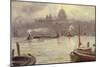 St. Paul's Cathedral and River Thames, London, England-George Hyde-Pownall-Mounted Giclee Print