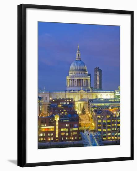 St Paul's Cathedral at night, London-Pawel Libera-Framed Photographic Print