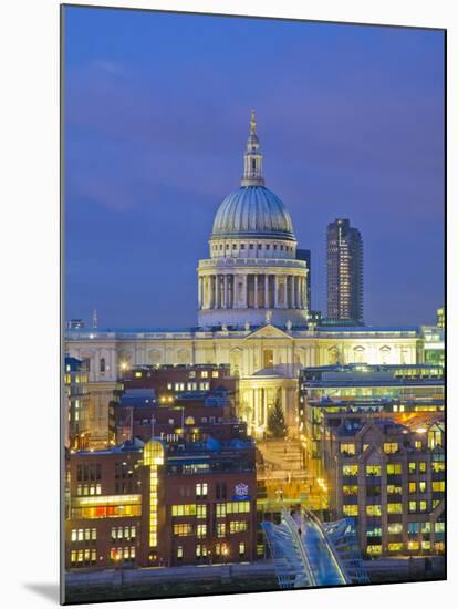 St Paul's Cathedral at night, London-Pawel Libera-Mounted Photographic Print