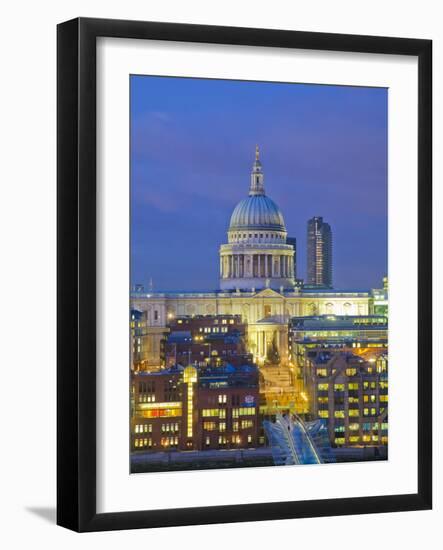 St Paul's Cathedral at night, London-Pawel Libera-Framed Photographic Print