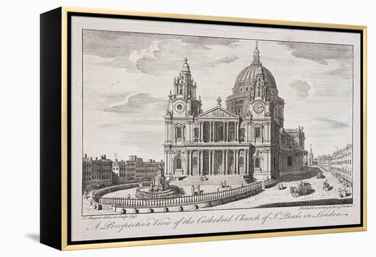 St Paul's Cathedral Exterior, London, 1747-John Maurer-Framed Premier Image Canvas