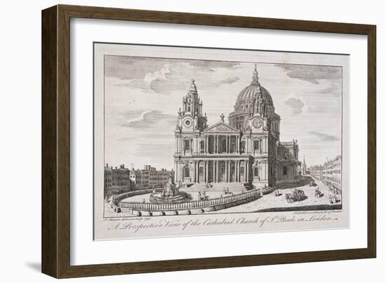 St Paul's Cathedral Exterior, London, 1747-John Maurer-Framed Giclee Print