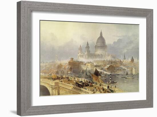 St. Paul's Cathedral from Blackfriars Bridge-David Roberts-Framed Giclee Print