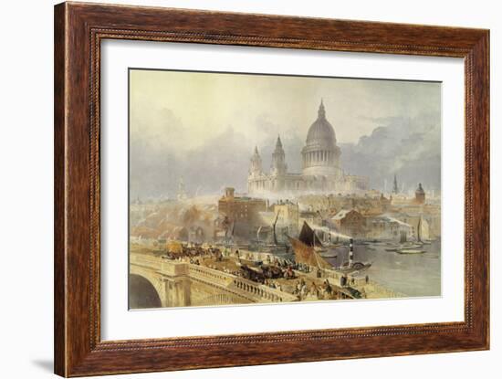 St. Paul's Cathedral from Blackfriars Bridge-David Roberts-Framed Giclee Print