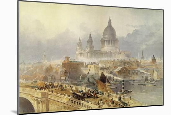 St. Paul's Cathedral from Blackfriars Bridge-David Roberts-Mounted Giclee Print