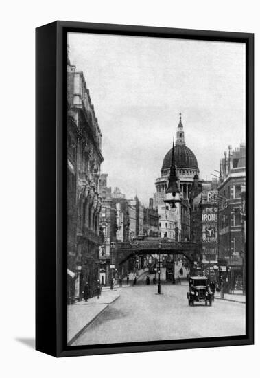 St Paul's Cathedral from Fleet Street on a Sunday, London, C1930S-null-Framed Premier Image Canvas