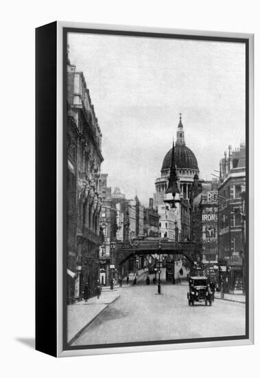 St Paul's Cathedral from Fleet Street on a Sunday, London, C1930S-null-Framed Premier Image Canvas