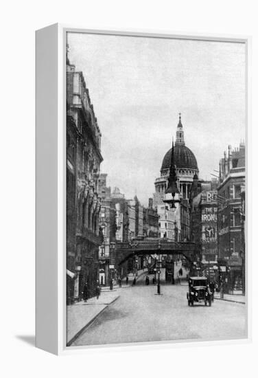 St Paul's Cathedral from Fleet Street on a Sunday, London, C1930S-null-Framed Premier Image Canvas