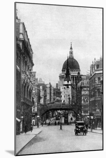 St Paul's Cathedral from Fleet Street on a Sunday, London, C1930S-null-Mounted Giclee Print