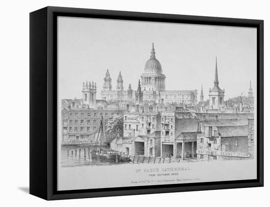 St Paul's Cathedral from Southwark Bridge, City of London, 1835-null-Framed Premier Image Canvas