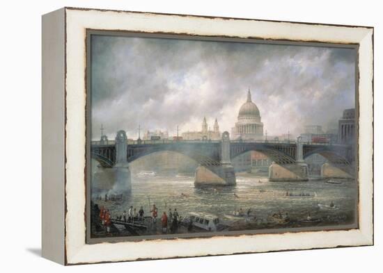 St. Paul's Cathedral from the Southwark Bank, Doggett Coat and Badge Race in Progress-Richard Willis-Framed Premier Image Canvas