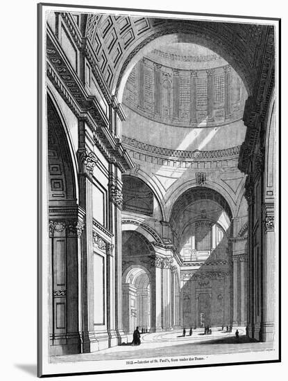 St. Paul's Cathedral, Historical Artwork-Middle Temple Library-Mounted Photographic Print