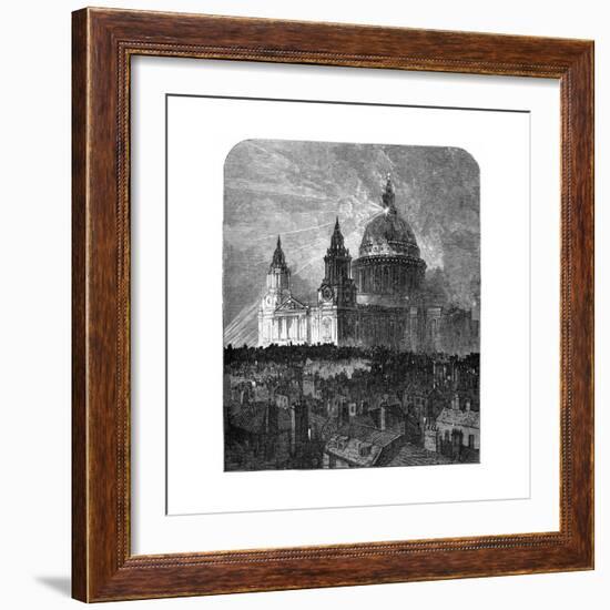 St Paul's Cathedral Illuminated for Thanksgiving Day, London, 1900-null-Framed Giclee Print