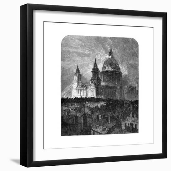 St Paul's Cathedral Illuminated for Thanksgiving Day, London, 1900-null-Framed Giclee Print